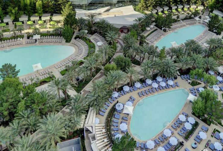 3つも備えられた屋外プール