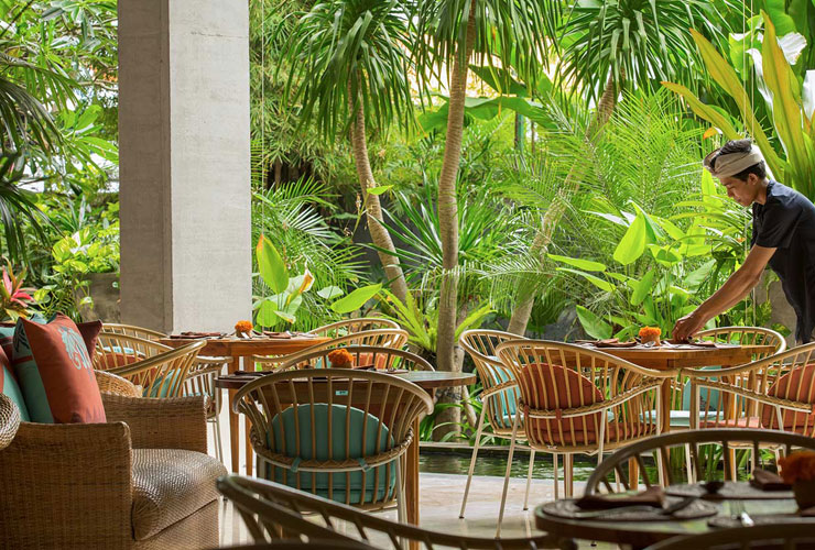 さわやかな朝食会場にもなるレストラン