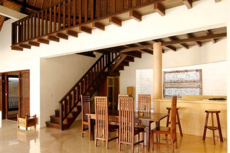 3ベッドルームヴィラのリビングは2階建て