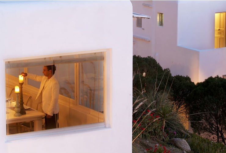 夕方のホテルの雰囲気。