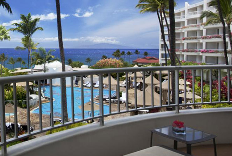 バルコニーから望む青々した景色