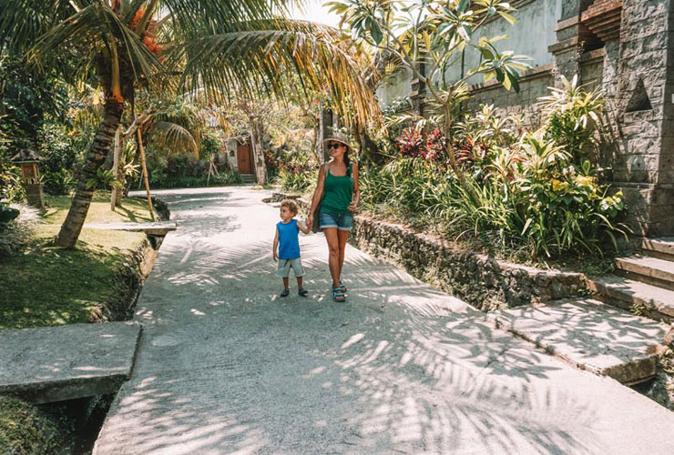 リゾート内の自然いっぱいの道