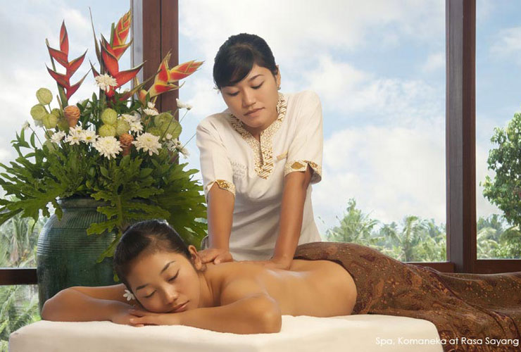 リゾート内のスパでリラックスタイム