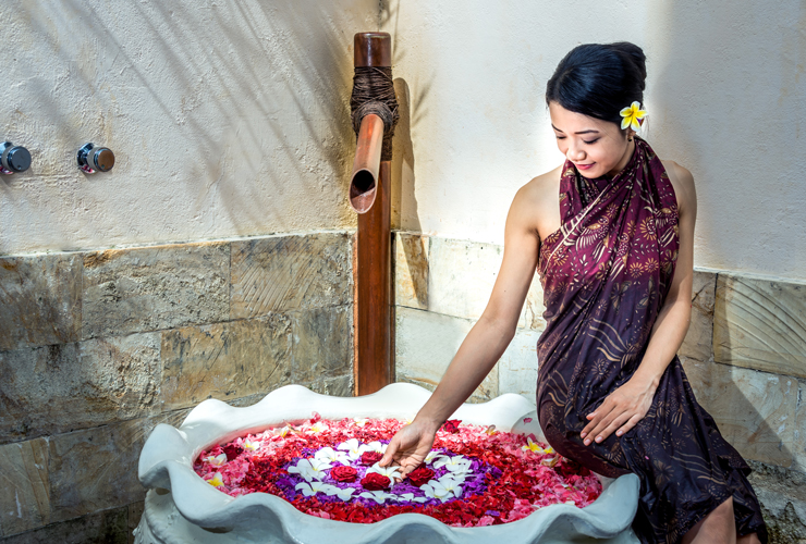 ホテル内のザ スパでリラックス