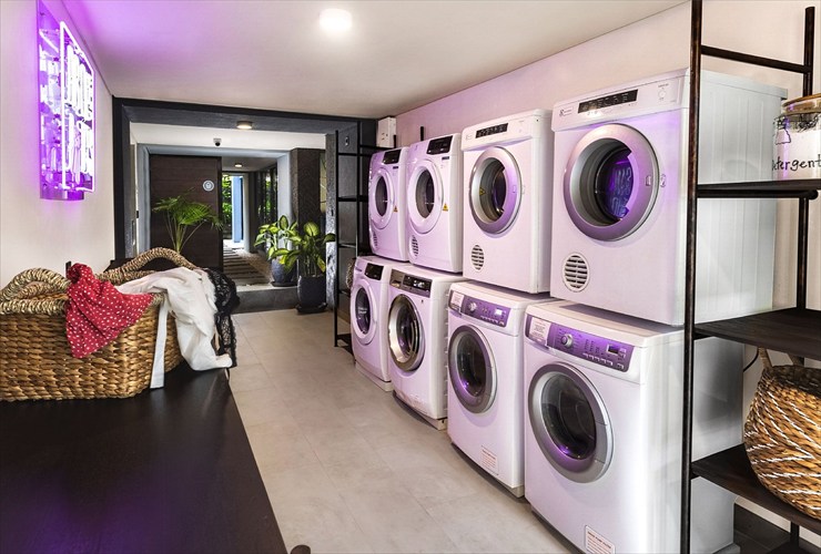 セルフサービスで使用できるランドリーコーナー