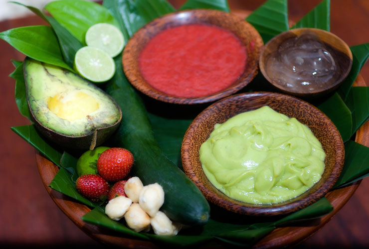 フルーツや野菜を使ったスパでのトリートメント