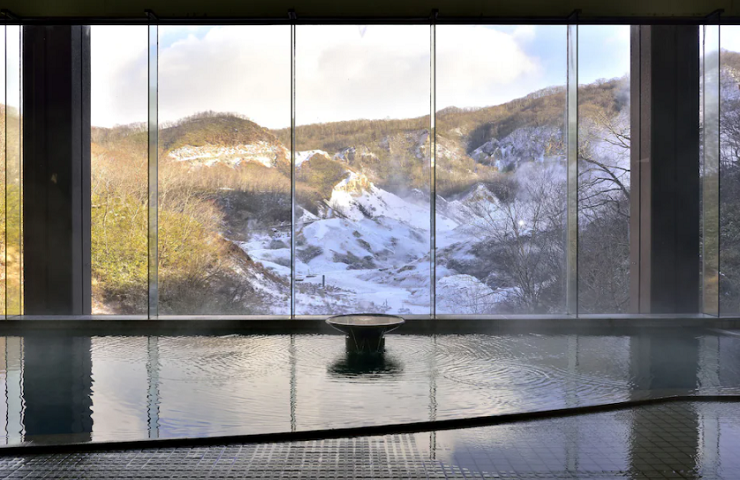 大浴場から見える雪景色