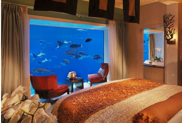 アンダーウォータースイート寝室