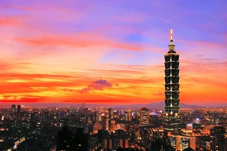 台北:夕焼けが美しい101タワー