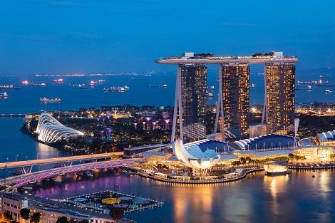 シンガポール：マリーナの夜景
