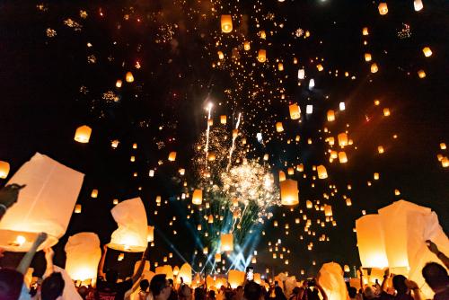 2019年コムローイ祭り 花火