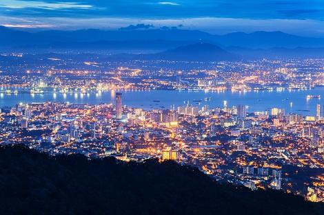 ペナン島：ペナンヒルからの夜景