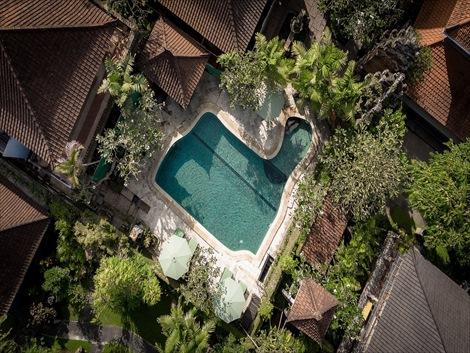 プリ サラスワティ ディジワ ウブド　緑に囲まれたプールもあり